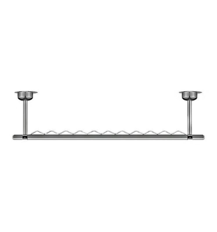 慕朗迪阳台固定式304不锈钢晾衣架波浪防风晒衣架顶装晾衣杆单杆