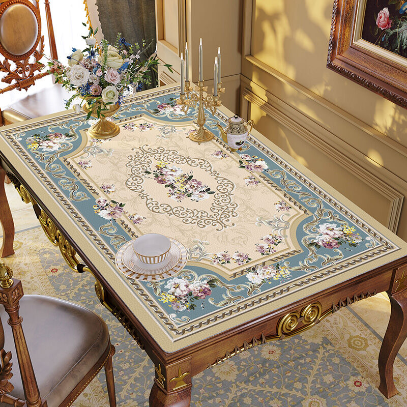 欧式桌布防水防油免洗可擦茶几台布硅胶桌垫长方形餐厅西餐桌布莱