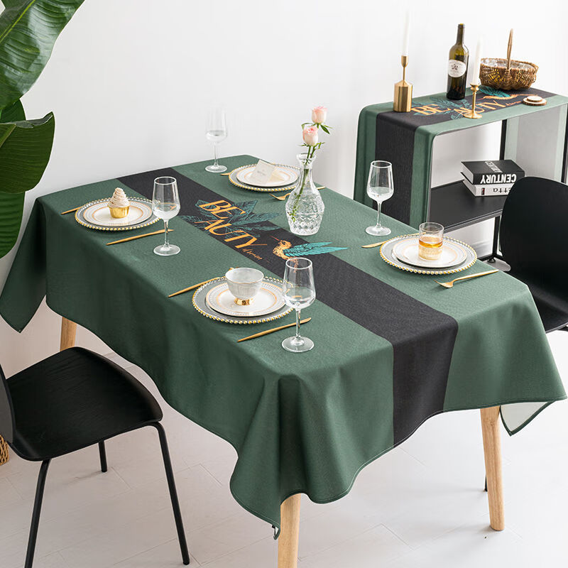 蓓皇后美式桌布防水长方桌办公桌垫防水防烫防油餐桌布茶几垫i美