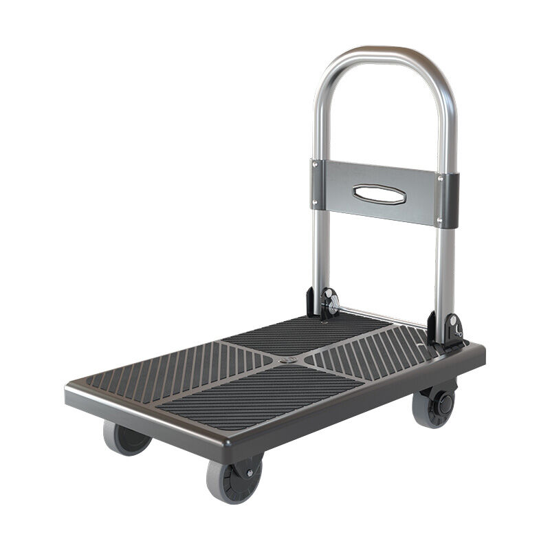 益美得SW-272小推车平板车折叠搬运手推车加厚板70×42-4寸静音轮