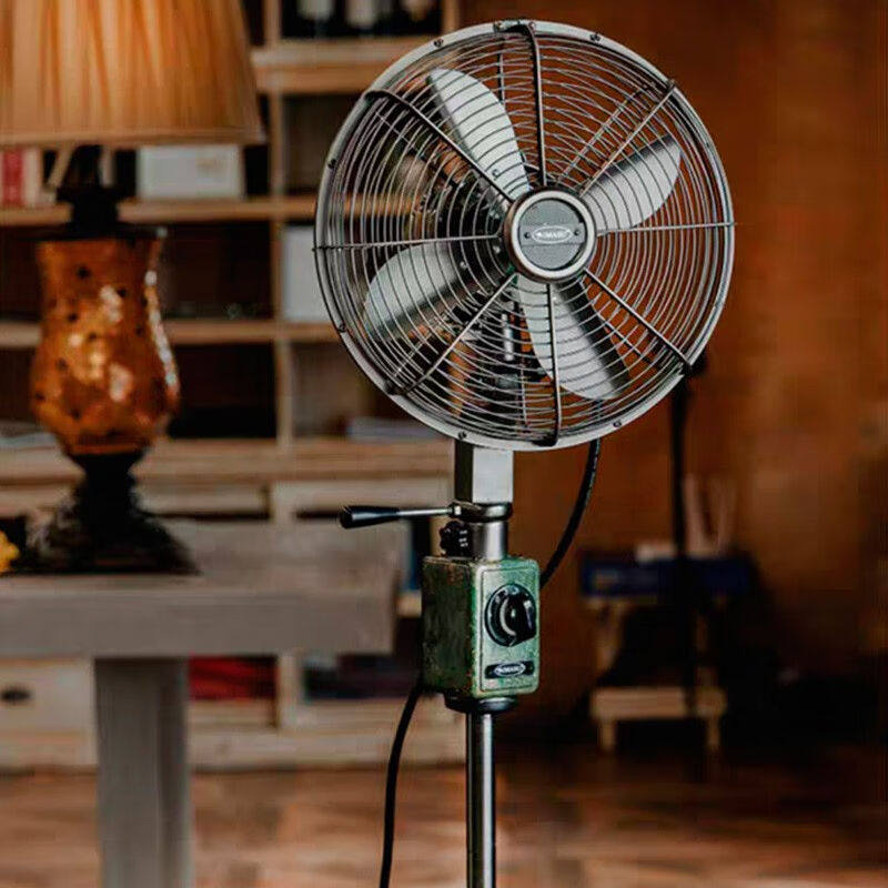 IMASU落地扇复古电风扇家用摇头全金属12吋升降立式舒适怀旧仿古1
