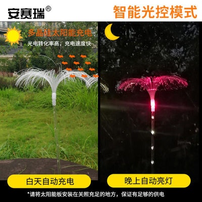 安赛瑞太阳能灯水母庭院灯户外灯景观氛围地插草坪装饰灯8A00061