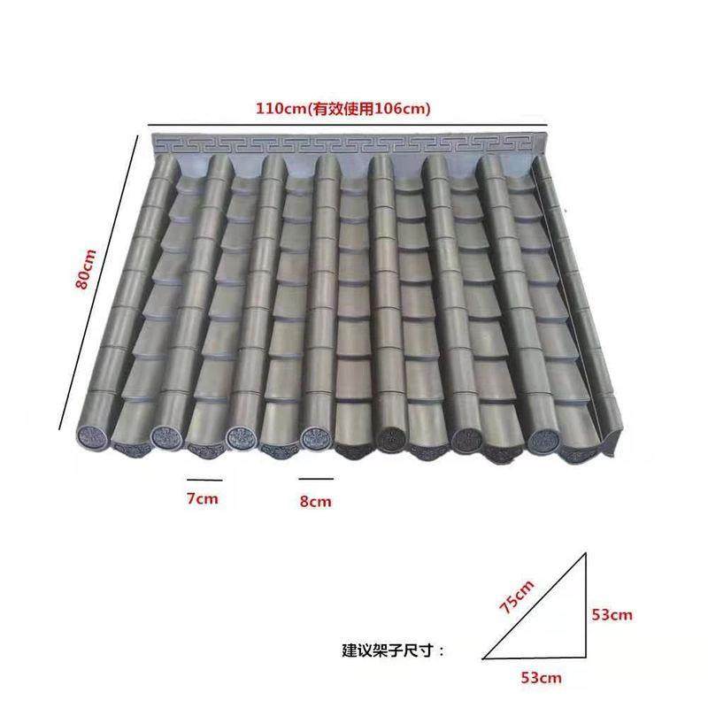 树脂瓦一体仿古瓦屋檐瓦PVC塑料瓦装饰瓦复古瓦围墙古建瓦门头瓦_虎窝淘