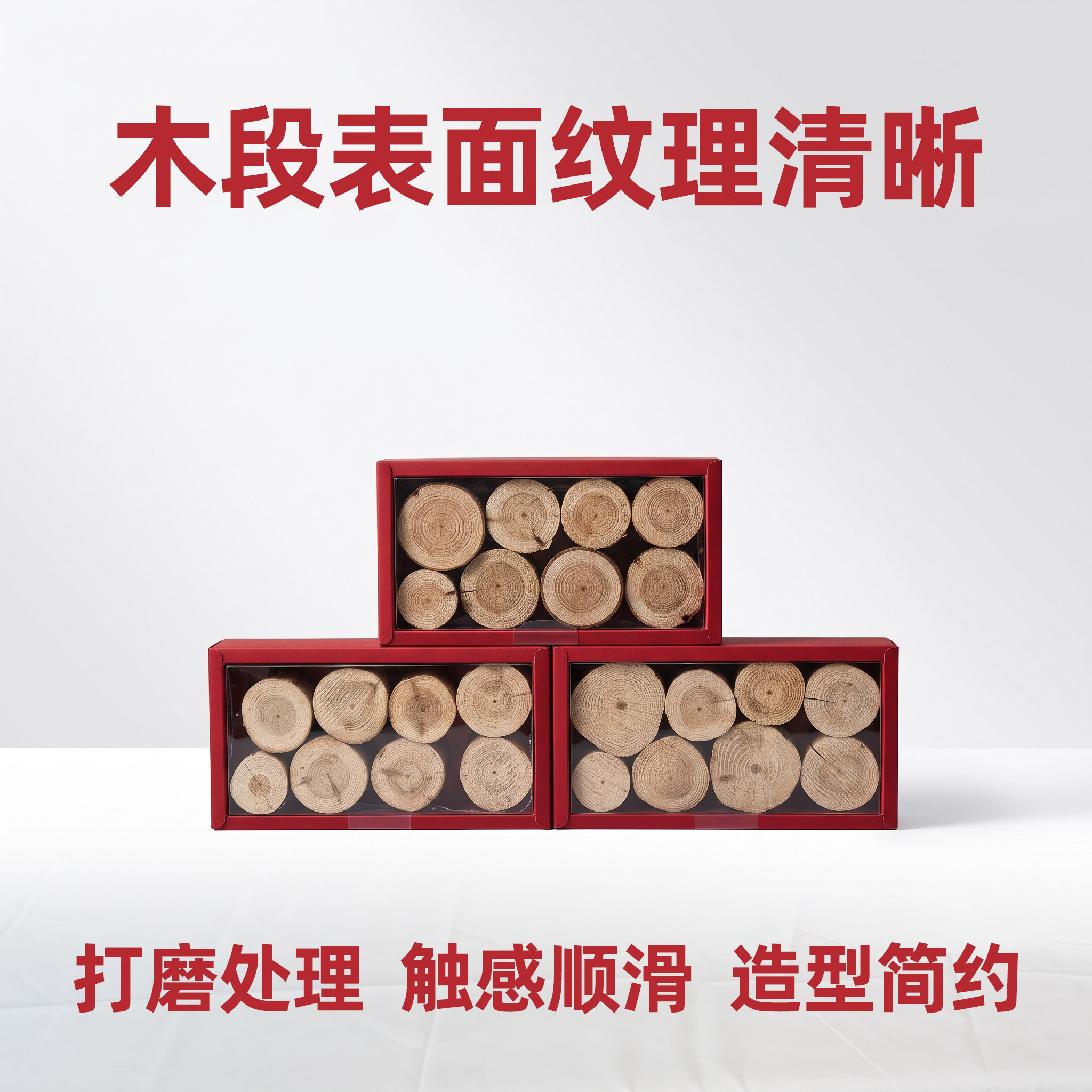 木段八方财乔迁礼盒桌面软装摆件