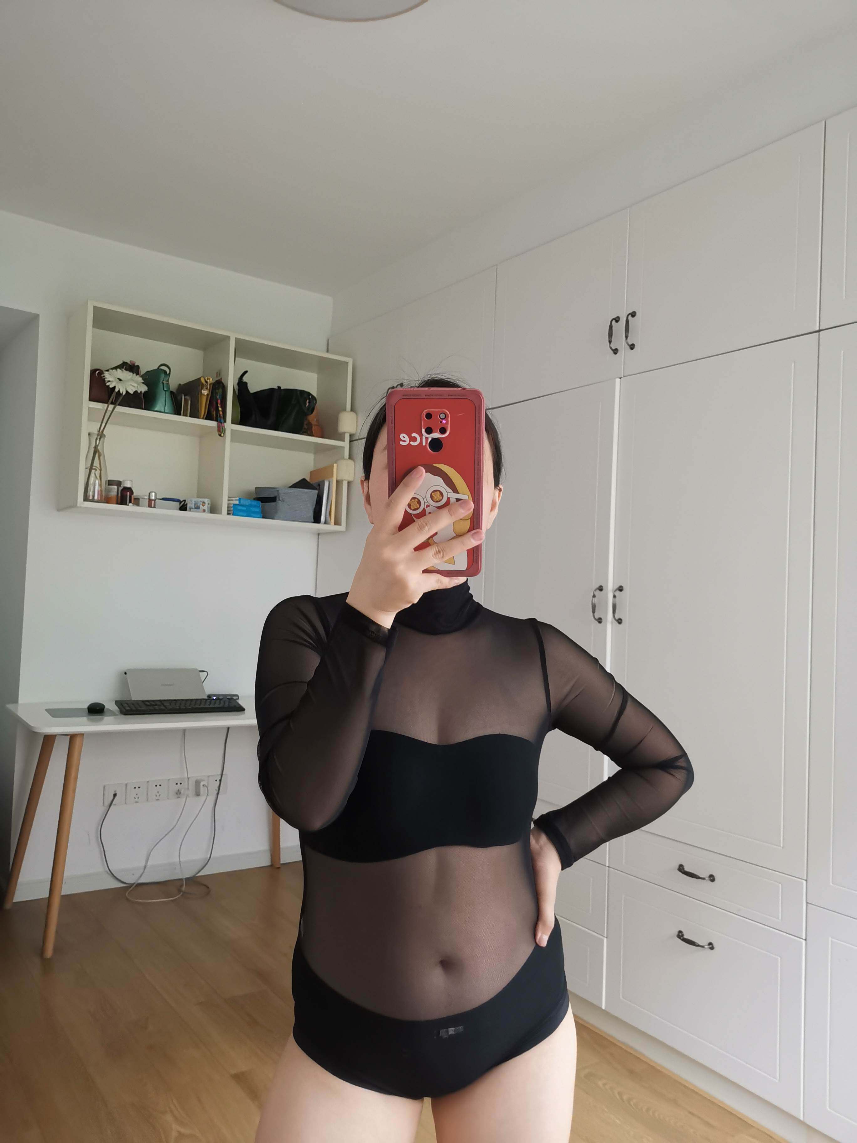 欧美网纱长袖连体裤女修身性感透视情趣诱惑夜店舞蹈表演连体上衣