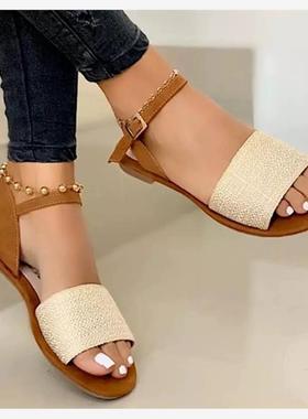 women flat sandals big size 43 summer shoes 大码女平跟凉鞋