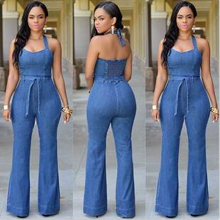 The new fashion jean jumpsuit for women in 2023女牛仔连体裤