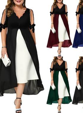 345XL large size irregular women's fat MM dress大码不规