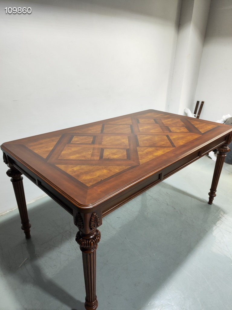 美式乡村实木餐桌椅组合长方形饭桌餐厅家具的1.6米特价现货