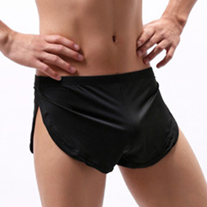 SHOPEE性感男士内裤侧开叉阿罗裤夏天透气平角短裤宽松休闲睡裤