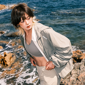 【凉感防晒】UPON PRO 轻量感立领连帽飞边防晒外套上衣