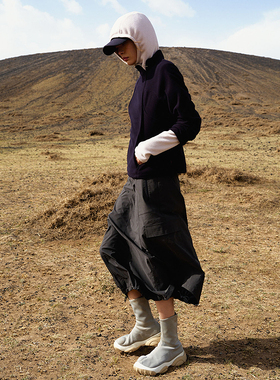 【防泼水】UPON PRO都市线 A摆廓形撞料工装口袋长半裙舒适