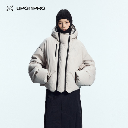 UPON PRO日常适应 岩砂白可拆卸双拉链26秋冬新品一衣多穿羽绒服
