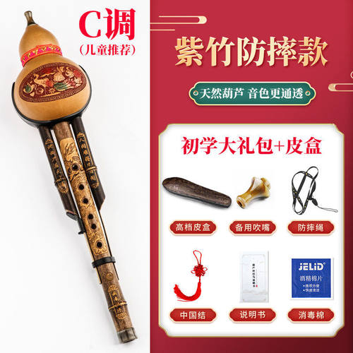 ONEVAN葫芦丝乐器初学者C调降B调D调F演奏防摔儿童小学生专用紫竹