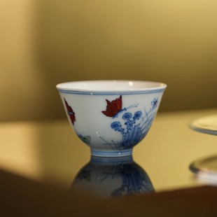 無名 柴窑烧制 复刻成化斗彩三秋杯  纯仿古