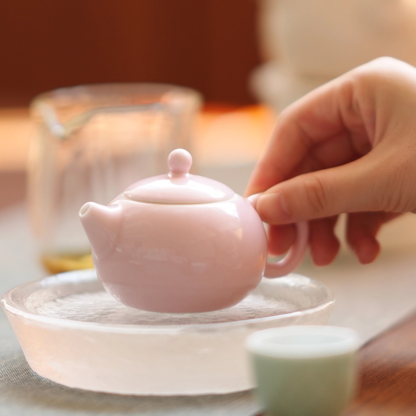 高温单色釉西施壶85ml一人饮小壶