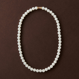 瑞卡希| 【柒柒】[珠圆玉润]S925银和田玉圆珠项链/多样性发其一