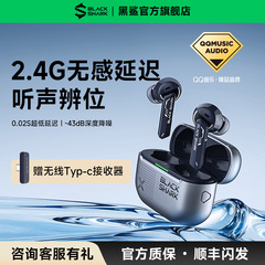 黑鲨真无线蓝牙电竞耳机入耳主动降噪2.4G低延迟游戏舒适长续航