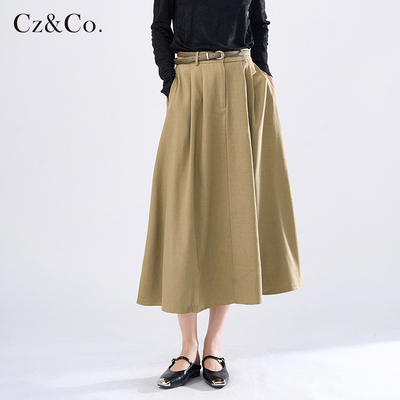 CzCo长款早秋A字简约休闲半身裙