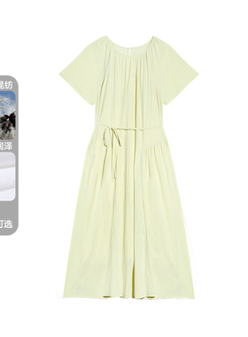 CZCo简约小众高级感连衣裙女2025夏季系带收腰显瘦连衣裙12181