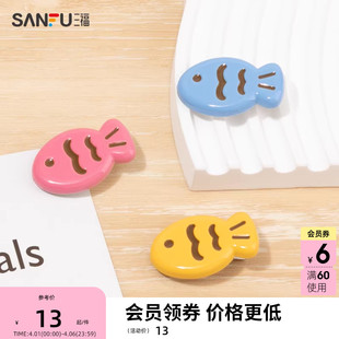 趣味可爱发饰头饰发夹827549 三福少女猫猫小鱼鸭夹一组三个