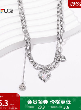 三福街潮双链无性别短项链单条 时尚个性首饰配饰链条843967