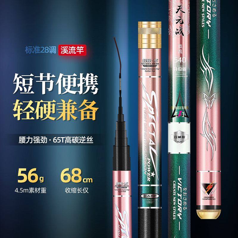 天元战短节浪尖溪流竿19图片