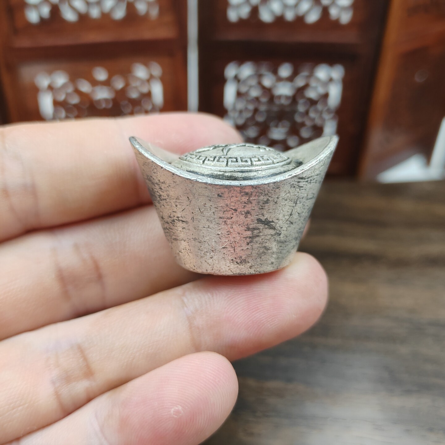 大清银锭黄金万两银元宝古玩仿古老银币足银碎银寅亥堂摆件吉祥物