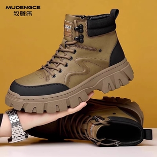 男款雪地靴冬季加绒加厚保暖防水防滑户外休闲高帮棉鞋男鞋工装靴