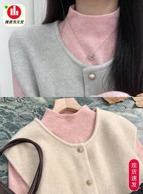 软糯长袖半高领简约毛衣上衣