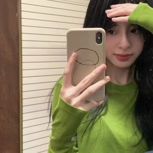 显白牛油果绿凉感罩衫!春夏轻薄修身防晒罩衫t恤女韩系chic上衣