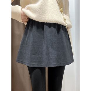 加绒加厚遮屁帘女开叉假下摆内搭叠穿鲨鱼裤 卫衣打底神器遮胯短裙