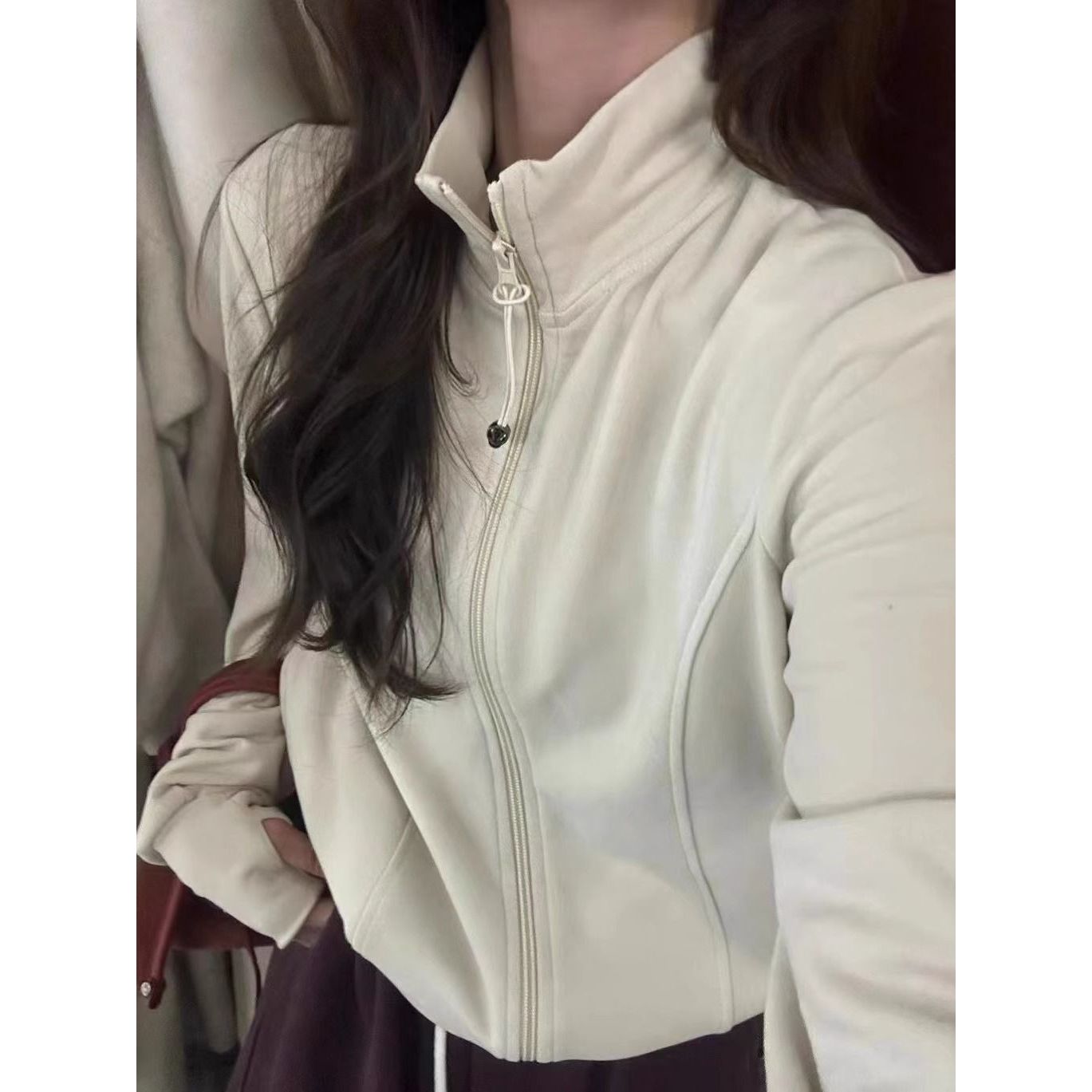 双拉链德绒立领卫衣开衫女韩版秋冬装2025新款欧货女装休闲外套潮