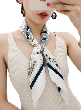 小方巾丝巾女夏季薄款围巾百搭长条夏天韩国空姐职业装饰脖子领巾