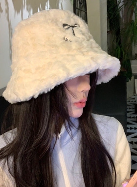 渔夫帽盆帽女毛绒韩版冬季