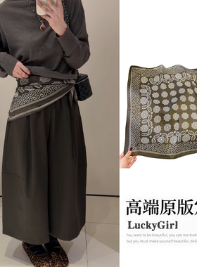 老钱风腰花方巾女屁帘复古文艺百搭领巾棉麻丝巾头巾腰部装饰腰带