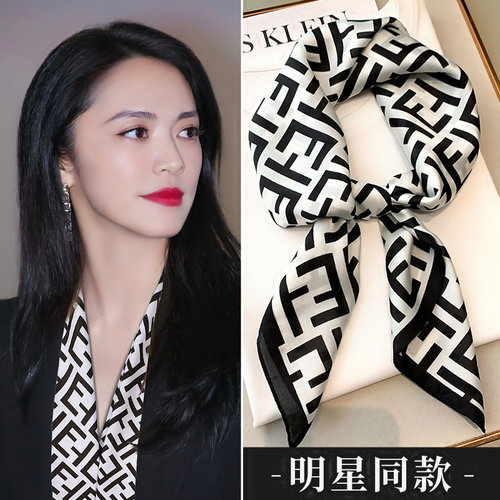 文艺法式洋气多功能绑发小方巾