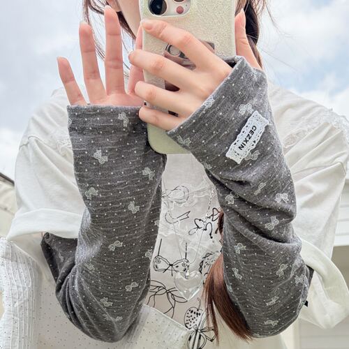 韩系蝴蝶结冰丝防晒袖套女