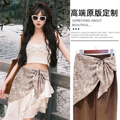 复古民族风腰果丝巾女系腰三角巾腰带牛仔裤腰间配饰旅游百搭屁帘