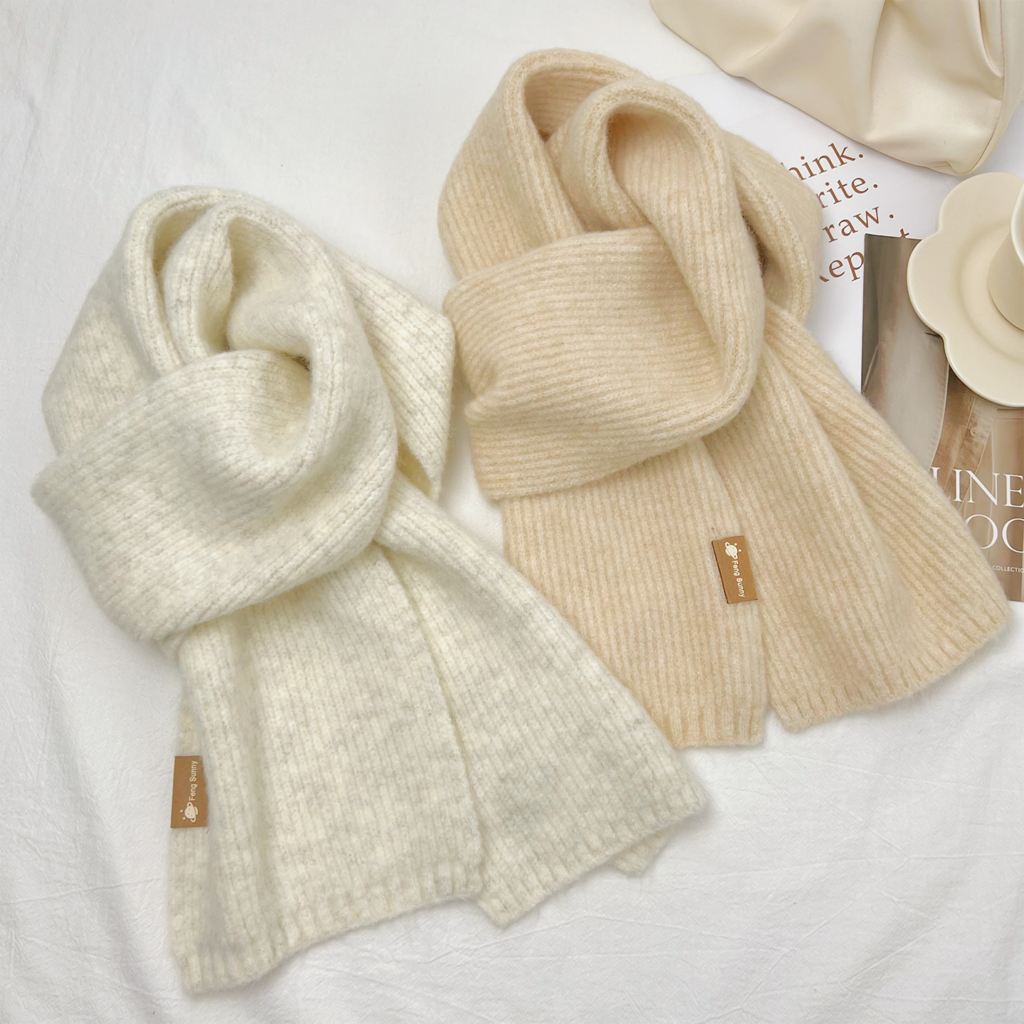 2025新款高级感小围巾女冬季韩系氛围感学生含羊毛护颈围脖男士