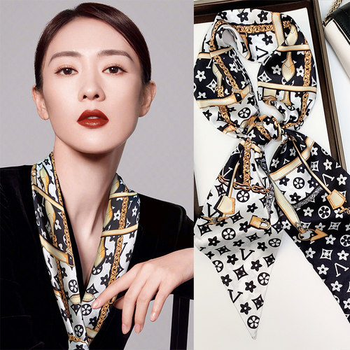 春夏秋柔软韩版百搭女小丝巾领巾