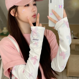 套女防紫外线夏季 骑车遮阳手袖 2024新款 宽松冰袖 子 大码 冰丝防晒袖