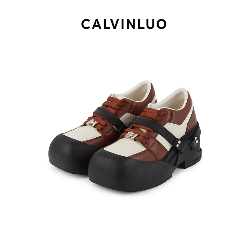 CALVINLUO 防水套方头厚底运动鞋23春夏运动休闲鞋明星同款