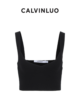 CALVINLUO V领针织短背心 24新品 白/黑色