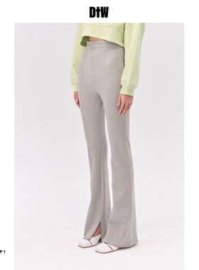 DTW 高腰休闲百搭喇叭卫裤 DROP 1 灰色