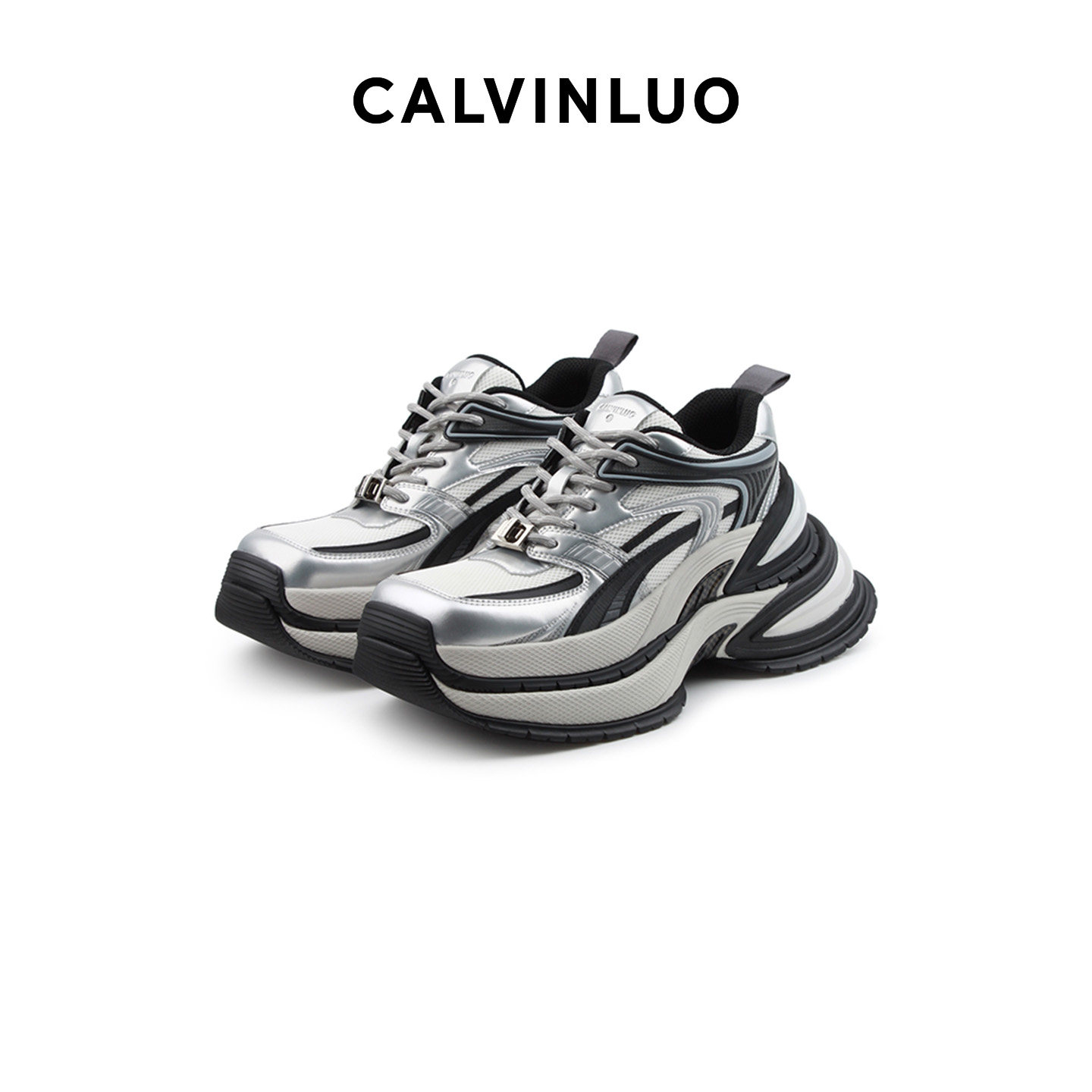 CALVINLUO 双层复合方头休闲老爹鞋运动鞋2-BASE时尚休闲男女同款