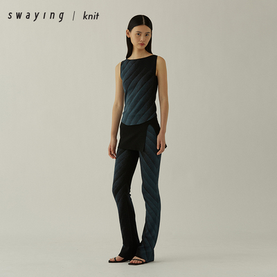 SWAYING官方微喇渐变图案裤裙