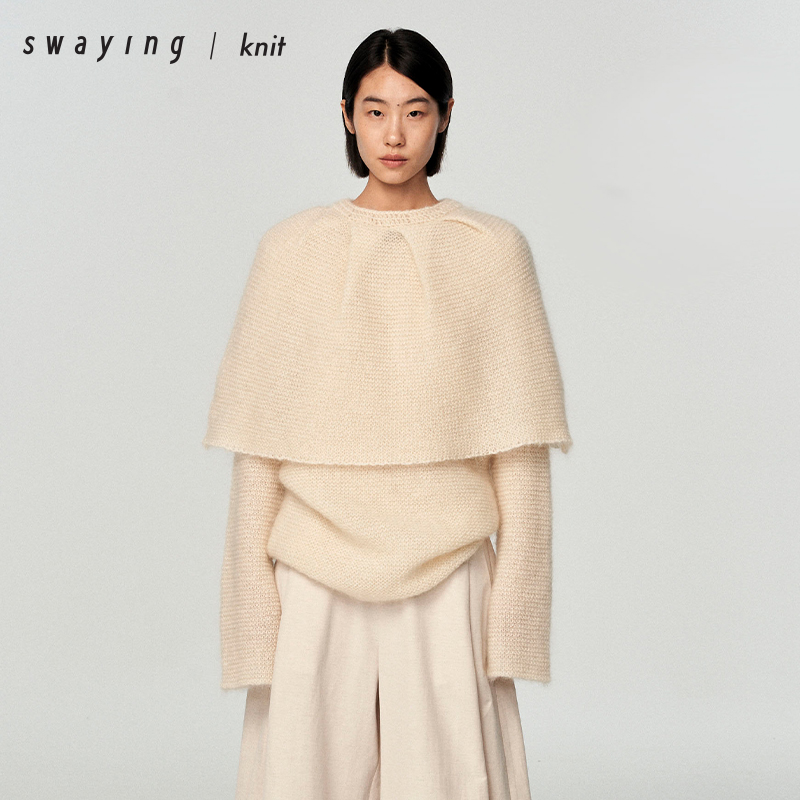 SWAYING官方可拆卸斗篷长袖套衫