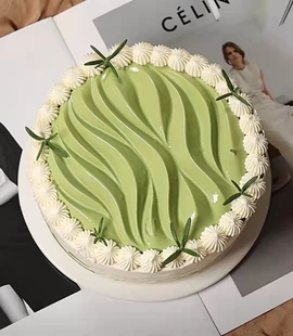 法式单个圆形底座河流流水形状装饰圆盘圆饼波浪慕斯烘焙硅胶模具