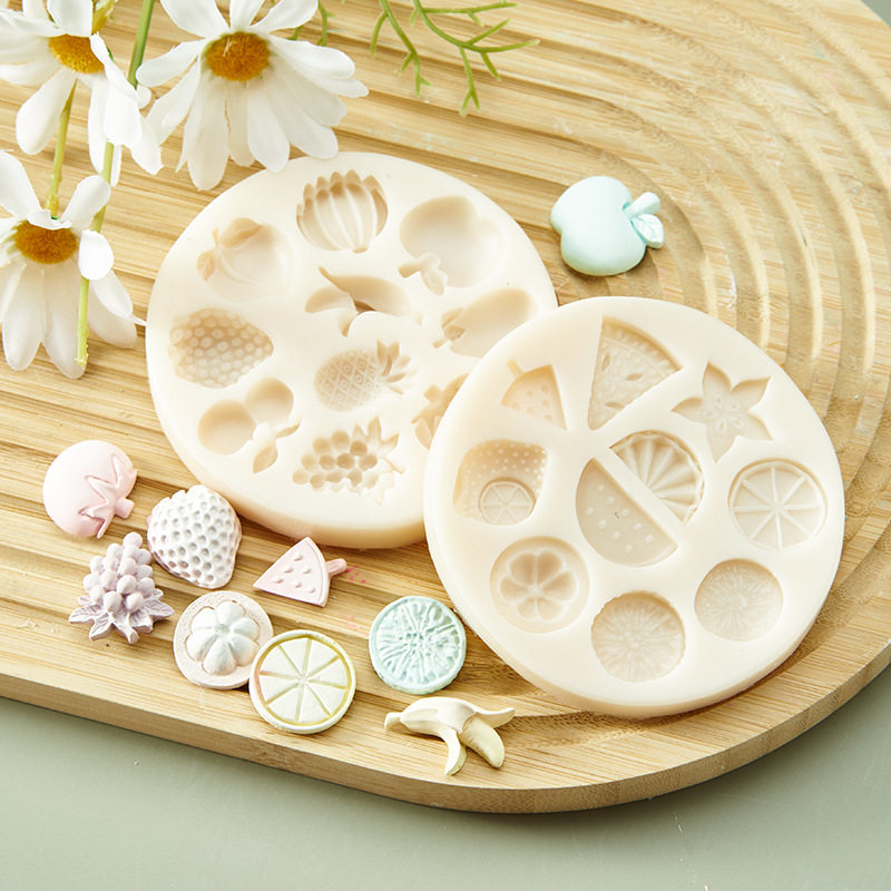 西瓜葡萄香蕉硅胶模具 装饰水果巧克力 创意烘焙蛋糕糖果翻糖模具